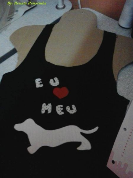 Regata com Aplique Eu amo meu Cachorro
