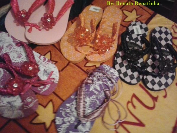 Chinelo Decorado Diversos com Fita Cetim ou Fio de Seda